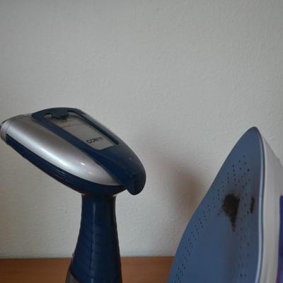LOT 89. IRON, IRONING BOARD AND STEAMER