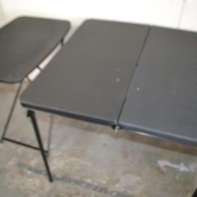 LOT 92. FOLDING CARD TABLE AND SMALL FOLDING TABLE