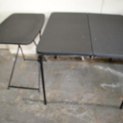 LOT 92. FOLDING CARD TABLE AND SMALL FOLDING TABLE