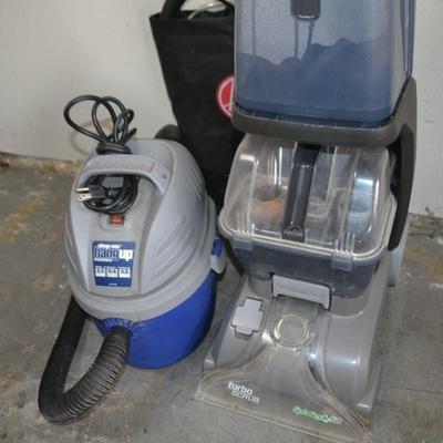 LOT 94. HOOVER RUG CLEANER AND SHOP VAC