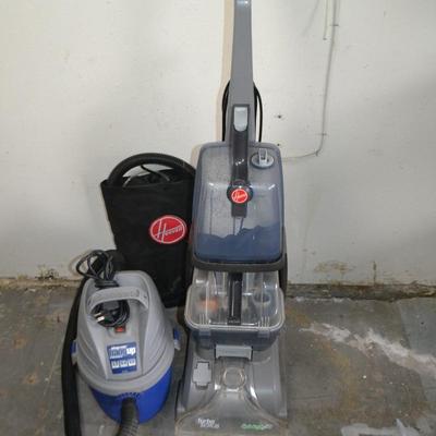 LOT 94. HOOVER RUG CLEANER AND SHOP VAC