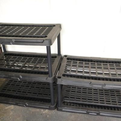 LOT 113. PLASTIC SHELVES