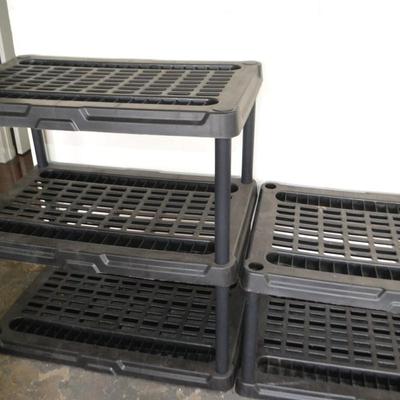 LOT 113. PLASTIC SHELVES