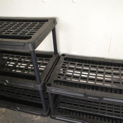 LOT 113. PLASTIC SHELVES
