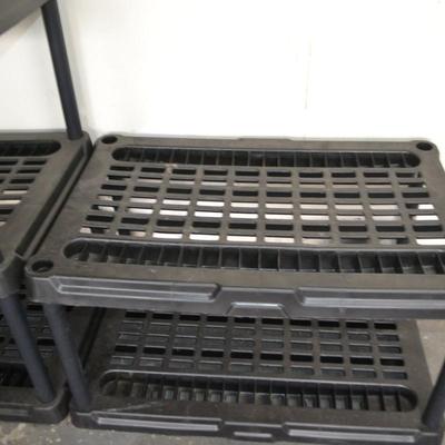 LOT 113. PLASTIC SHELVES