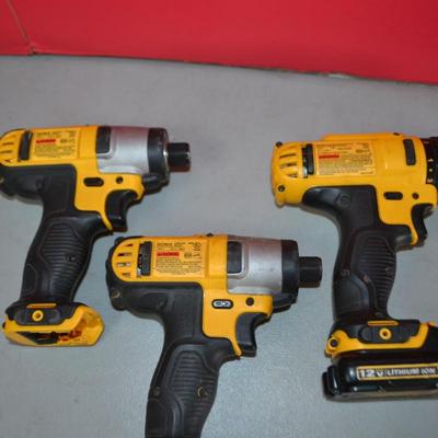 LOT 116. DEWALT DRIVERS AND DRILL
