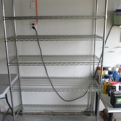 LOT 130 WIRE RACK ON WHEELS 48" X 76"