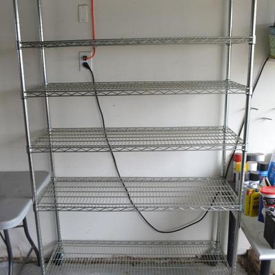 LOT 130 WIRE RACK ON WHEELS 48" X 76"