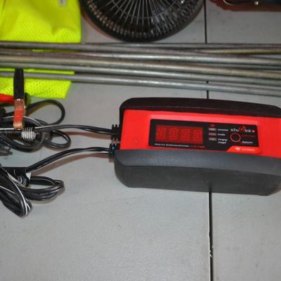 LOT 140. BATTERY CHARGER, MISC ITEMS