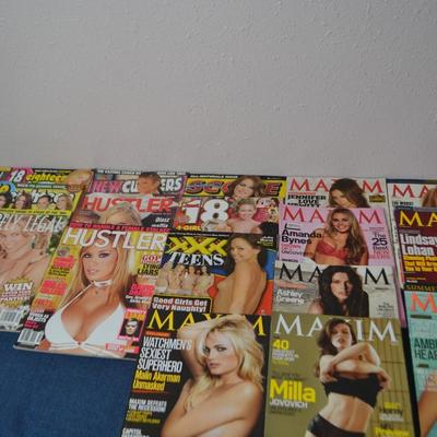 LOT 161.  COLLECTION OF MAXIM AND VARIOUS PORN MAGAZINES  (21 MAGAZINES)