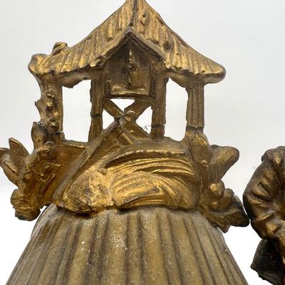 Antique  French Gilt Figural Mantle Clock *READ Details