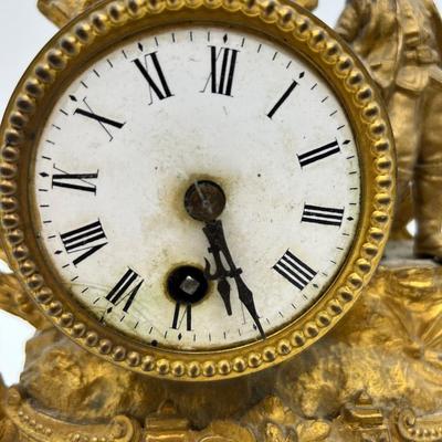 Antique  French Gilt Figural Mantle Clock *READ Details