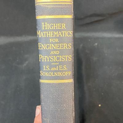 Pair of Antique Vintage Mathematics Books for Chemistry & Physics Higher Learning Tables
