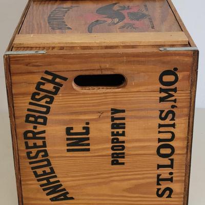 LOT 47: Wooden Box/ Crate with Budweiser Logo and Magnetic Lid