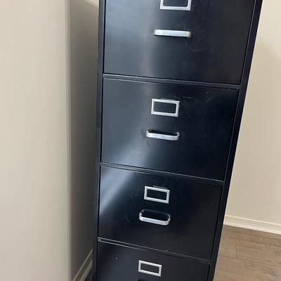Black 4 Drawer Filing Cabinet With Key