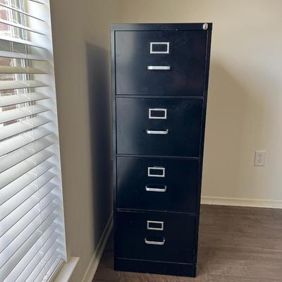 Black 4 Drawer Filing Cabinet With Key