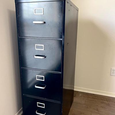 Black 4 Drawer Filing Cabinet With Key