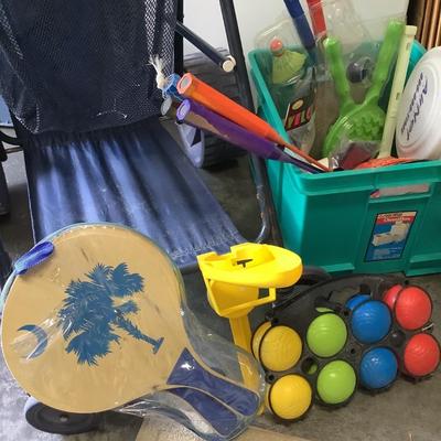 Take It to the Beach Lot- Beach Cart, Badminton, Frisbee, Velcro Catch, Portable Shade, Pillow, etc