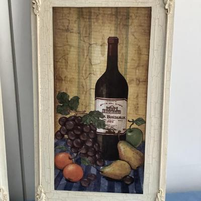 Light weight canvas-esque wall art, wine glasses and wine bottles 19.5"H 11"W