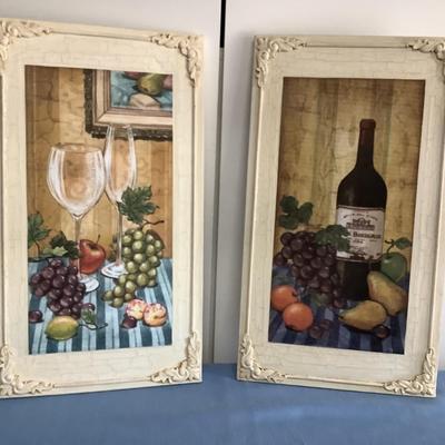 Light weight canvas-esque wall art, wine glasses and wine bottles 19.5"H 11"W