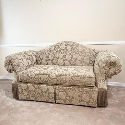 STYLE-LINE FURNITURE ~ Upholstered Floral Tan Love Seat