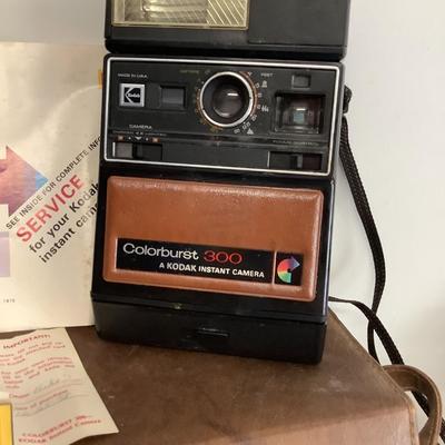 Vintage electronics lot-Kodak Colorburst 300 with manual, Sony cassette players and cassettes, headphone receiver AN8-H-1