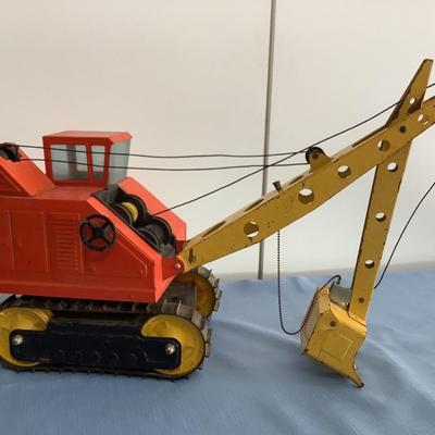 Nylint Crane metal orange and yellow crane works-vintage