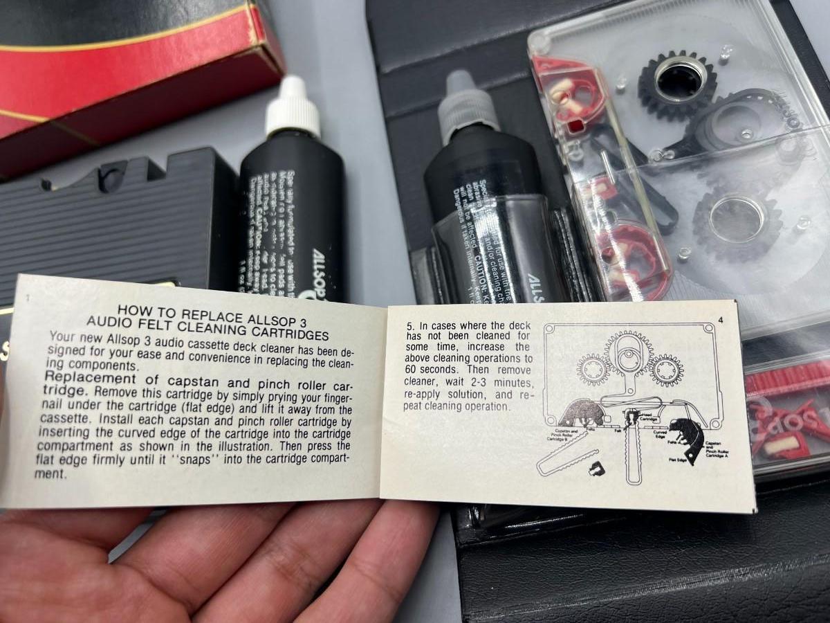 Vintage Allsop 3 for VCR Head Tape Cleaner & Cassette Cleaner Sets