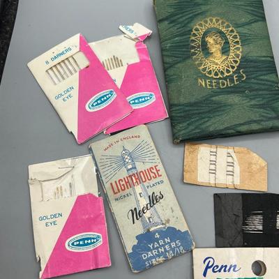 Lot of Vintage Crafting Sewing Needles Singer, Lighthouse, Bestmaid Original Packaging & More