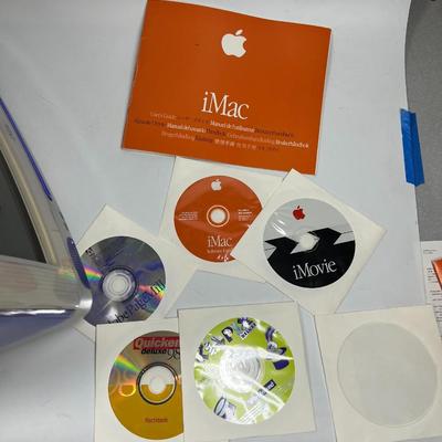 Working Retro iMac G3 Bondi Blue Macintosh Computer MacOS 8.6 with Speakers & Replacement Keyboard