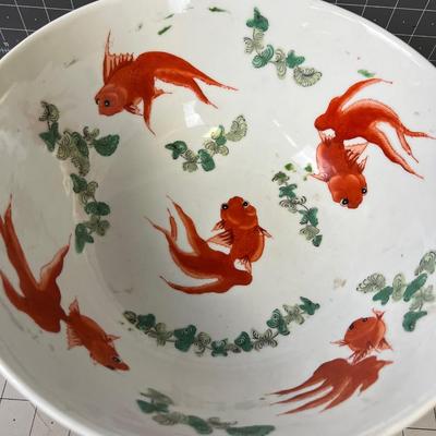 Antique Rose Famille Koi Bowl 