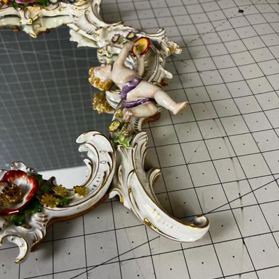 Antique Putti Dresden Mirror 