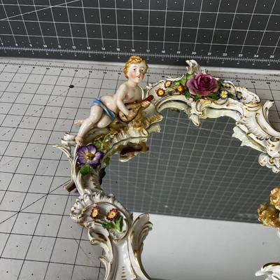 Antique Putti Dresden Mirror 