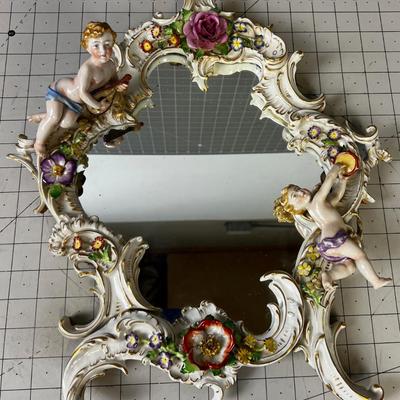 Antique Putti Dresden Mirror 