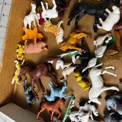 Tray of Vintage Farm Animals