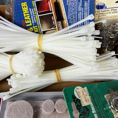 Garage Items: Zip Ties, Rope, Lube, Gloves. 