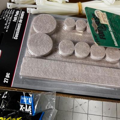 Garage Items: Zip Ties, Rope, Lube, Gloves. 