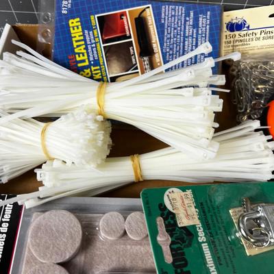 Garage Items: Zip Ties, Rope, Lube, Gloves. 