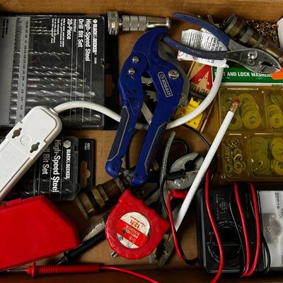 TRAY 4: Pipe Cutter, Drill Bits, Pilers, Home Meter
