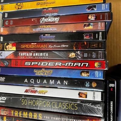 Tray of DVD's Mostly Marvel