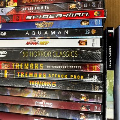 Tray of DVD's Mostly Marvel