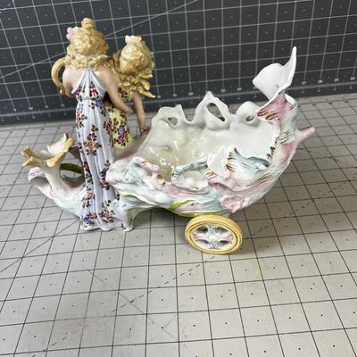 Voluptuous Maiden Art Nouveau Planter Floral 