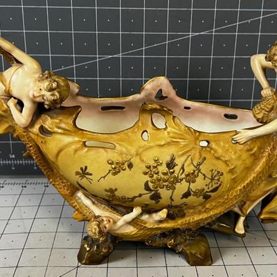 GOLDEN Lovely! Marked EW Turn Wien Made in Austria, Art Nouveau Planter 