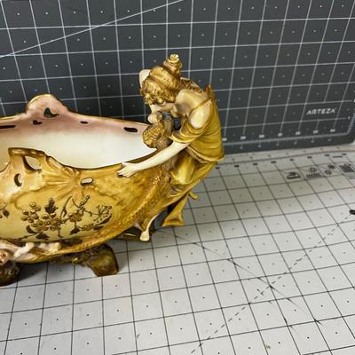 GOLDEN Lovely! Marked EW Turn Wien Made in Austria, Art Nouveau Planter 