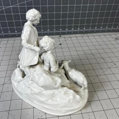 White Porcelain Figurine Marked N with a Crown