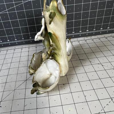 Small Art Nouveau Bud Vase Woman and Shells 