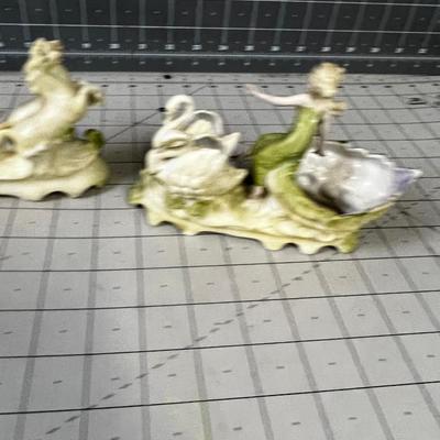 Art Nouveau Small Planters (2) Green 