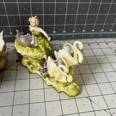 Art Nouveau Small Planters (2) Green 