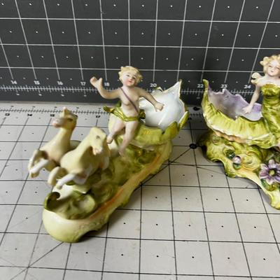 Art Nouveau Small Planters (2) Green 