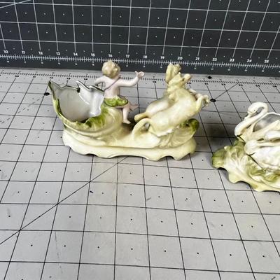 Art Nouveau Small Planters (2) Green 